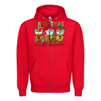Red Christmas tea junkie Zipper Hoodie - CowhideDigitalArt