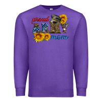 Purple proud army mom Premium Sweatshirt - Artiststas