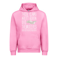 Fuchsia Pink Clam Diggers Funny Quote Gift Long Beach Peninsula Urban Hoodie - minhPixels