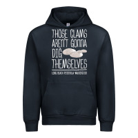 Navy Clam Diggers Funny Quote Gift Long Beach Peninsula Urban Hoodie - minhPixels