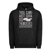 Pigment Black Clam Diggers Funny Quote Gift Long Beach Peninsula Urban Hoodie - minhPixels