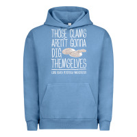 Pigment Pebble Blue Clam Diggers Funny Quote Gift Long Beach Peninsula Urban Hoodie - minhPixels