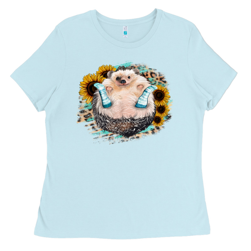 Hedgehog With Sunflower Ladies Tee by Bettercallsaul | Teevron