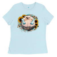 Baby Blue Hedgehog with Sunflower Ladies Tee - Bettercallsaul