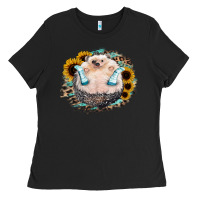 Black Hedgehog with Sunflower Ladies Tee - Bettercallsaul