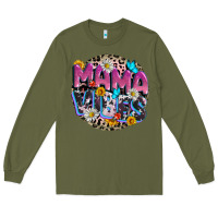 Army Green Mama vibes Mother's Day Long Sleeve Tee - CowGirlArtShop