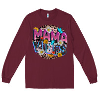 Burgundy Mama vibes Mother's Day Long Sleeve Tee - CowGirlArtShop
