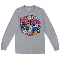 Heather Grey Mama vibes Mother's Day Long Sleeve Tee - CowGirlArtShop