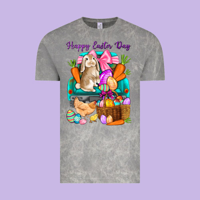Happy Easter Day Truck Vintage Tee Designed By Howdyjamesfarm