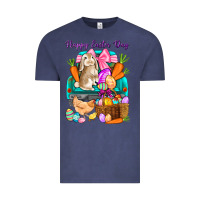 Vintage Denim Happy Easter Day truck Vintage Tee - HowdyJamesFarm