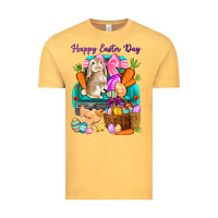Vintage Mustard Happy Easter Day truck Vintage Tee - HowdyJamesFarm