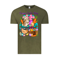 Vintage Olive Happy Easter Day truck Vintage Tee - HowdyJamesFarm