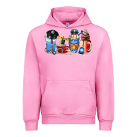 Fuchsia Pink police coffee cup Urban Hoodie - AdoDesignShop