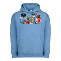 Pigment Pebble Blue police coffee cup Urban Hoodie - AdoDesignShop