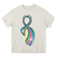 Cream metastatic breast cancer ribbon Heavy Core Tee - LillyAllenDesigns