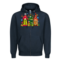 Navy gnome Christmas Zipper Hoodie - CowhideDigitalArt