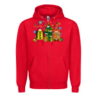 Red gnome Christmas Zipper Hoodie - CowhideDigitalArt