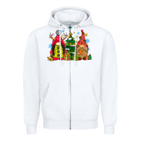 White gnome Christmas Zipper Hoodie - CowhideDigitalArt