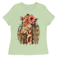 Matcha Giraffe with Floral Ladies Tee - Bettercallsaul