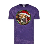 Cloud Purple Hereford Cow Christmas Vintage Tee - RanaPortraitStore