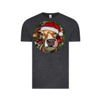 Vintage Black Hereford Cow Christmas Vintage Tee - RanaPortraitStore