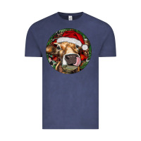 Vintage Denim Hereford Cow Christmas Vintage Tee - RanaPortraitStore