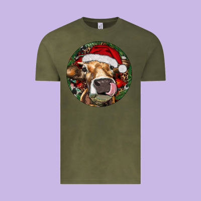 Hereford Cow Christmas Vintage Tee Designed By Ranaportraitstore