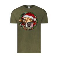 Vintage Olive Hereford Cow Christmas Vintage Tee - RanaPortraitStore
