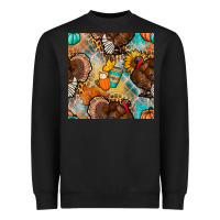 Black thanksgiving turkey seamless pattern Heavyweight Sweatshirt - BundleAndBundleShop