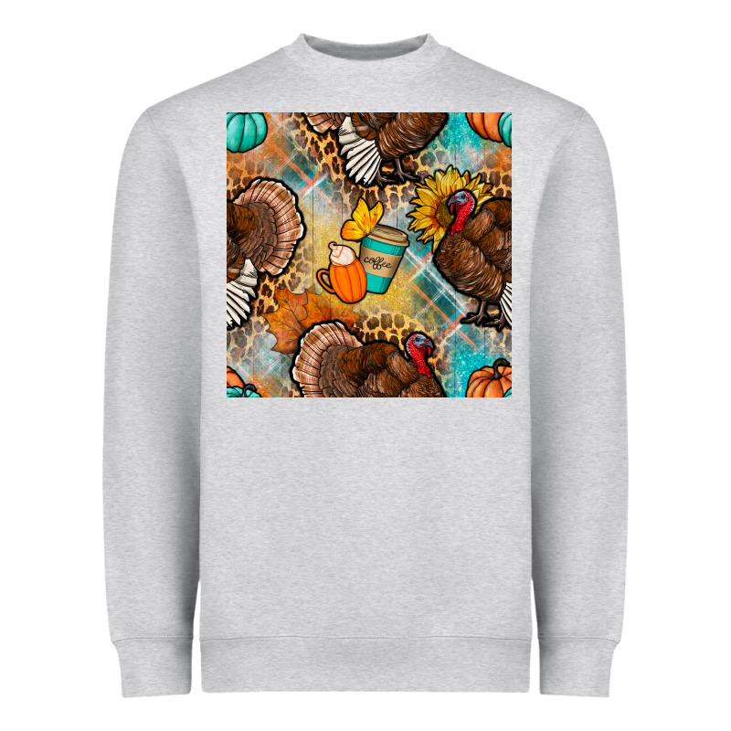 Thanksgiving Turkey Seamless Pattern Heavyweight Sweatshirt by BundleAndBundleShop | Teevron