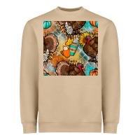 Mushroom thanksgiving turkey seamless pattern Heavyweight Sweatshirt - BundleAndBundleShop