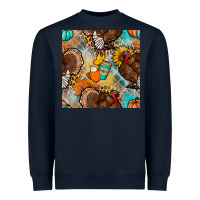 Navy thanksgiving turkey seamless pattern Heavyweight Sweatshirt - BundleAndBundleShop