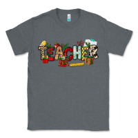 Charcoal Heather Christmas Teacher Classic Tee - NancyCooperArtShop