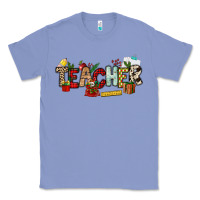 Colony Blue Christmas Teacher Classic Tee - NancyCooperArtShop