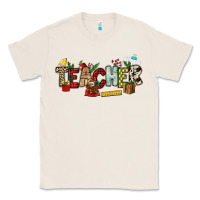 Natural Christmas Teacher Classic Tee - NancyCooperArtShop
