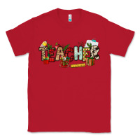 Red Christmas Teacher Classic Tee - NancyCooperArtShop