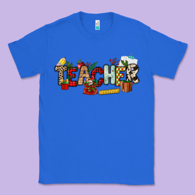 Christmas Teacher Classic Tee Designed By Nancycooperartshop