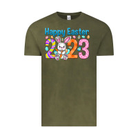 Vintage Olive Happy Easter 2023 Easter Day Vintage Tee - HowdyJamesFarm