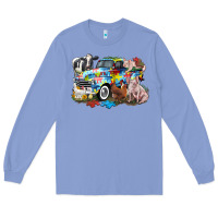 Colony Blue Autism truck with farm animals Long Sleeve Tee - CowGirlArtShop