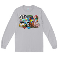 Moon Dust Autism truck with farm animals Long Sleeve Tee - CowGirlArtShop