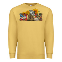 Antique Gold mom boots hat and sunflower Premium Sweatshirt - Artiststas