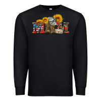 Black mom boots hat and sunflower Premium Sweatshirt - Artiststas