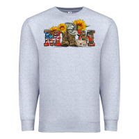 Heather Grey mom boots hat and sunflower Premium Sweatshirt - Artiststas