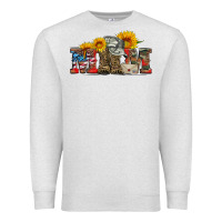 Oatmeal Heather mom boots hat and sunflower Premium Sweatshirt - Artiststas