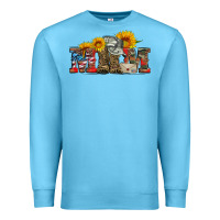 Ocean Blue mom boots hat and sunflower Premium Sweatshirt - Artiststas