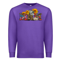 Purple mom boots hat and sunflower Premium Sweatshirt - Artiststas