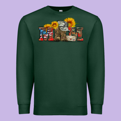 Mom Boots Hat And Sunflower Premium Sweatshirt Designed By Artiststas