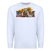 White mom boots hat and sunflower Premium Sweatshirt - Artiststas