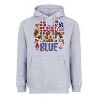 Heather Grey red white and blue Heavyweight Hoodie - Artiststas