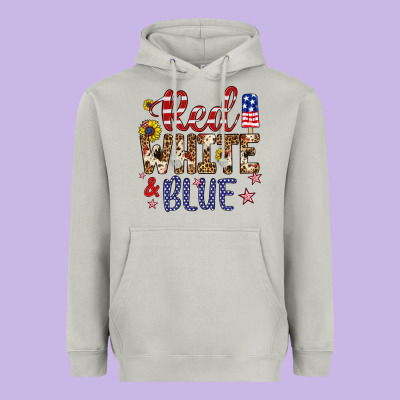 Red White And Blue Heavyweight Hoodie Designed By Artiststas